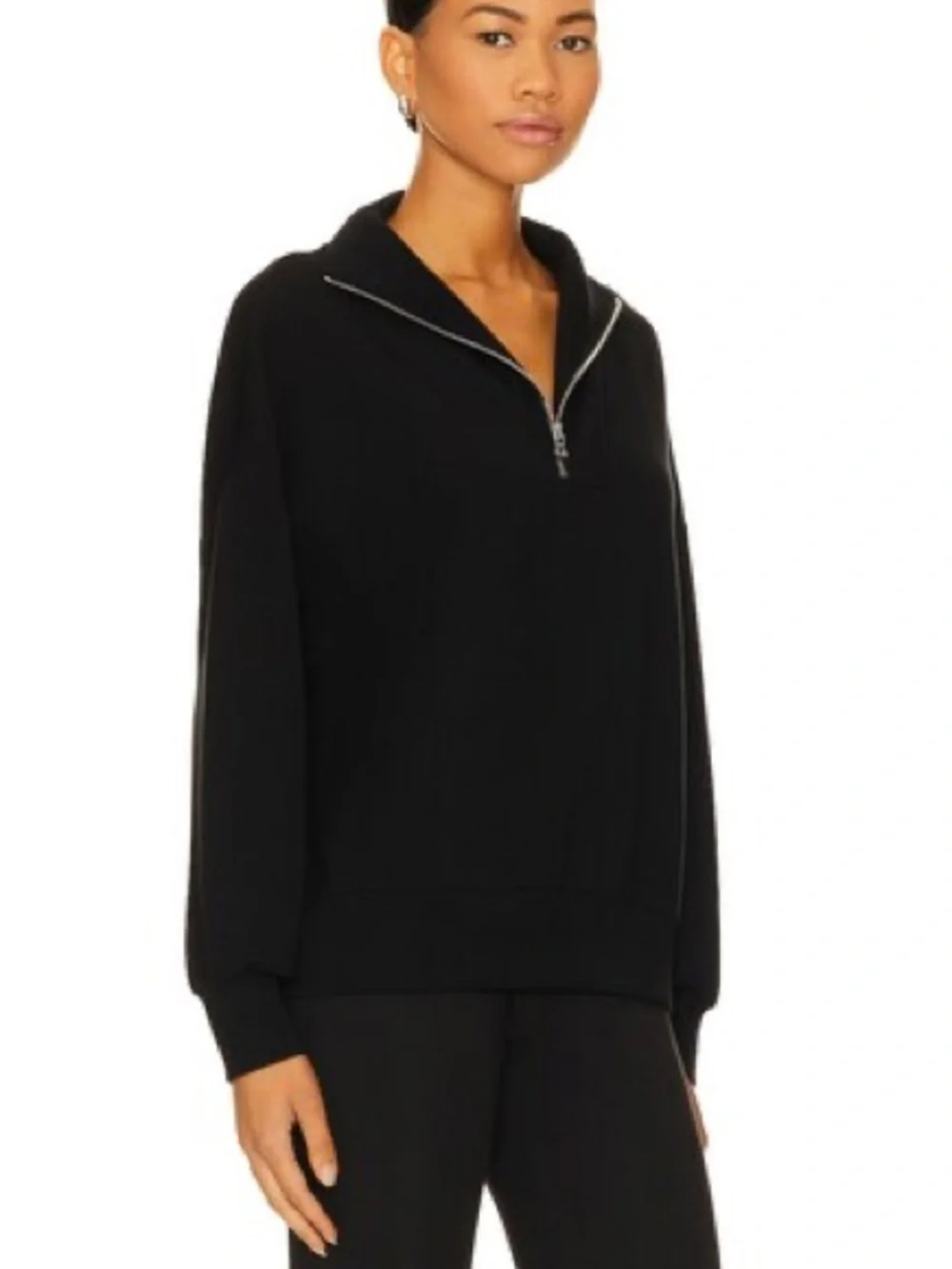 🌻Varley Black Hawley Half-Zip Sweatshirt Women's Size Medium - Picture 4 of 9